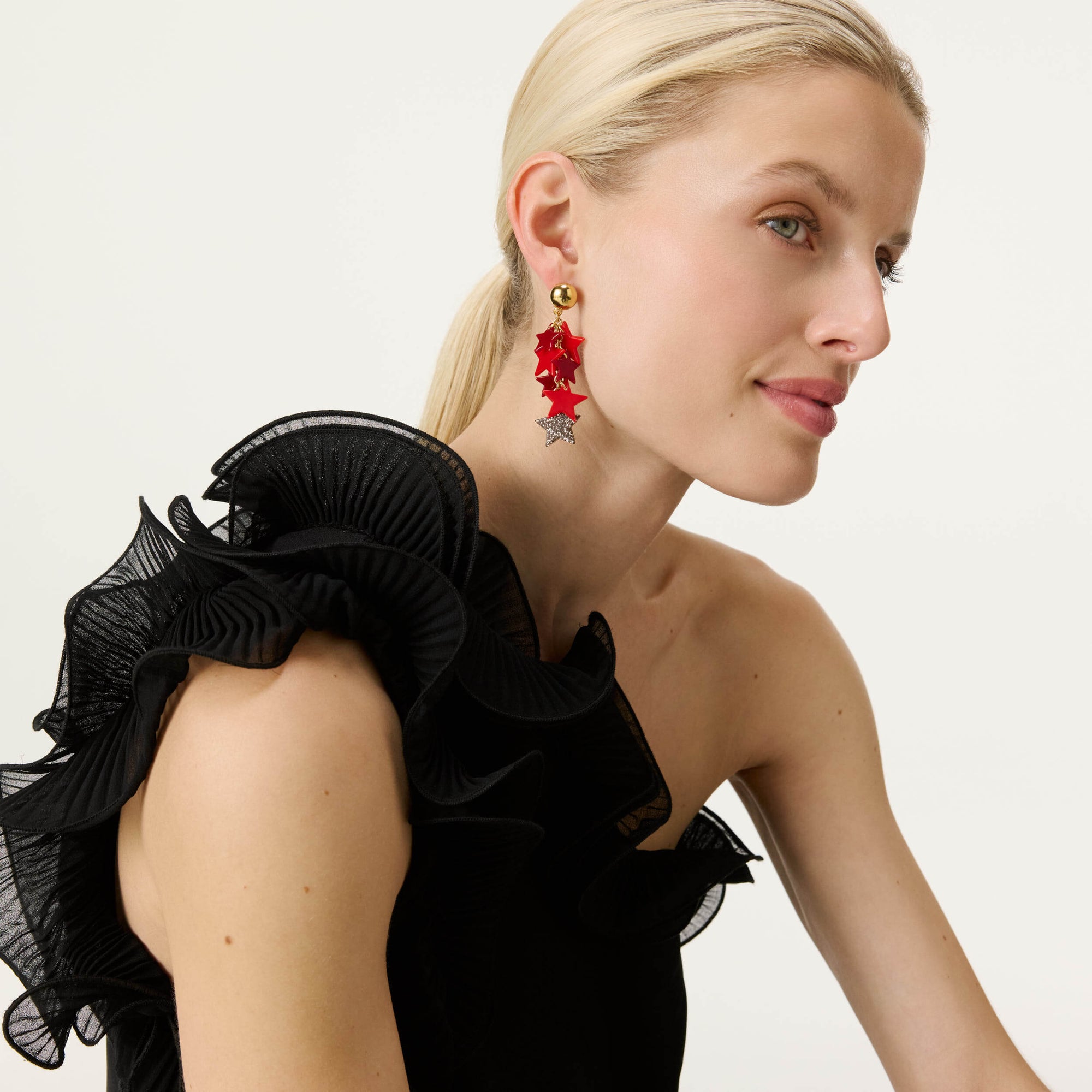 Multi Star Earring multi red