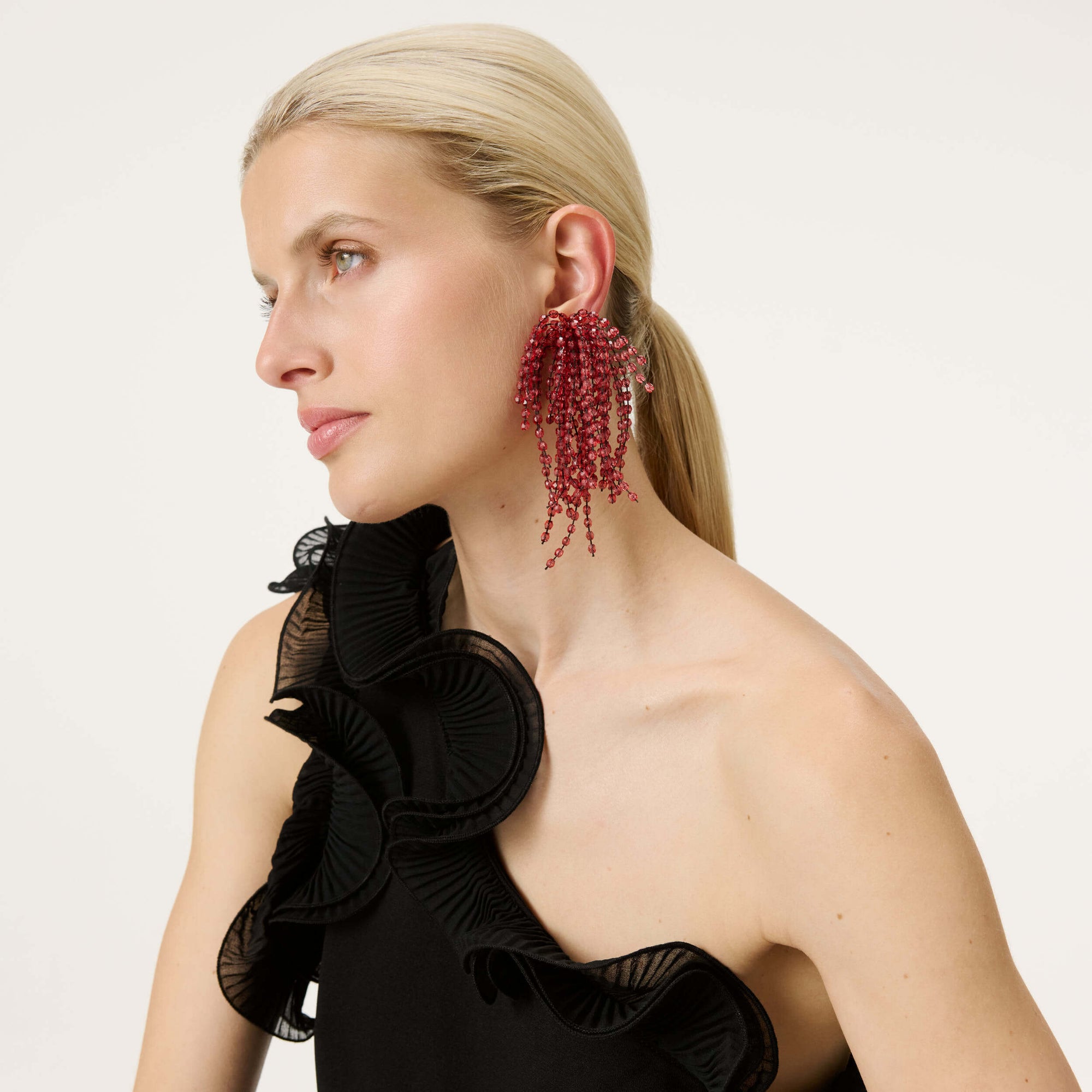 Fringe Earring bordeaux