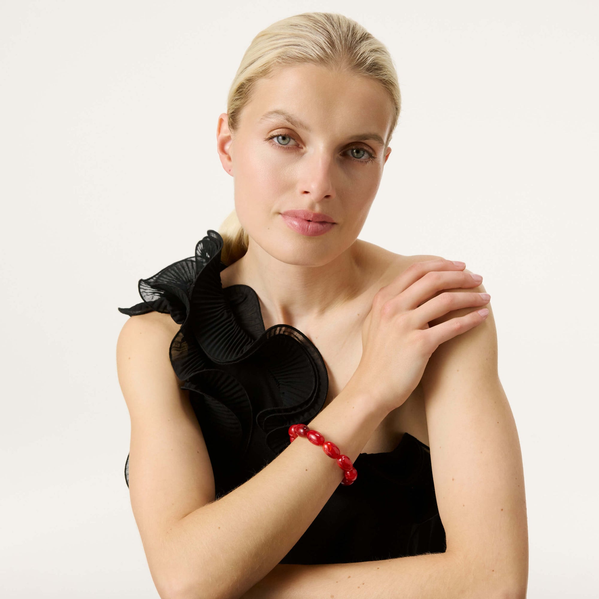 Olive Flex Bracelet red marble