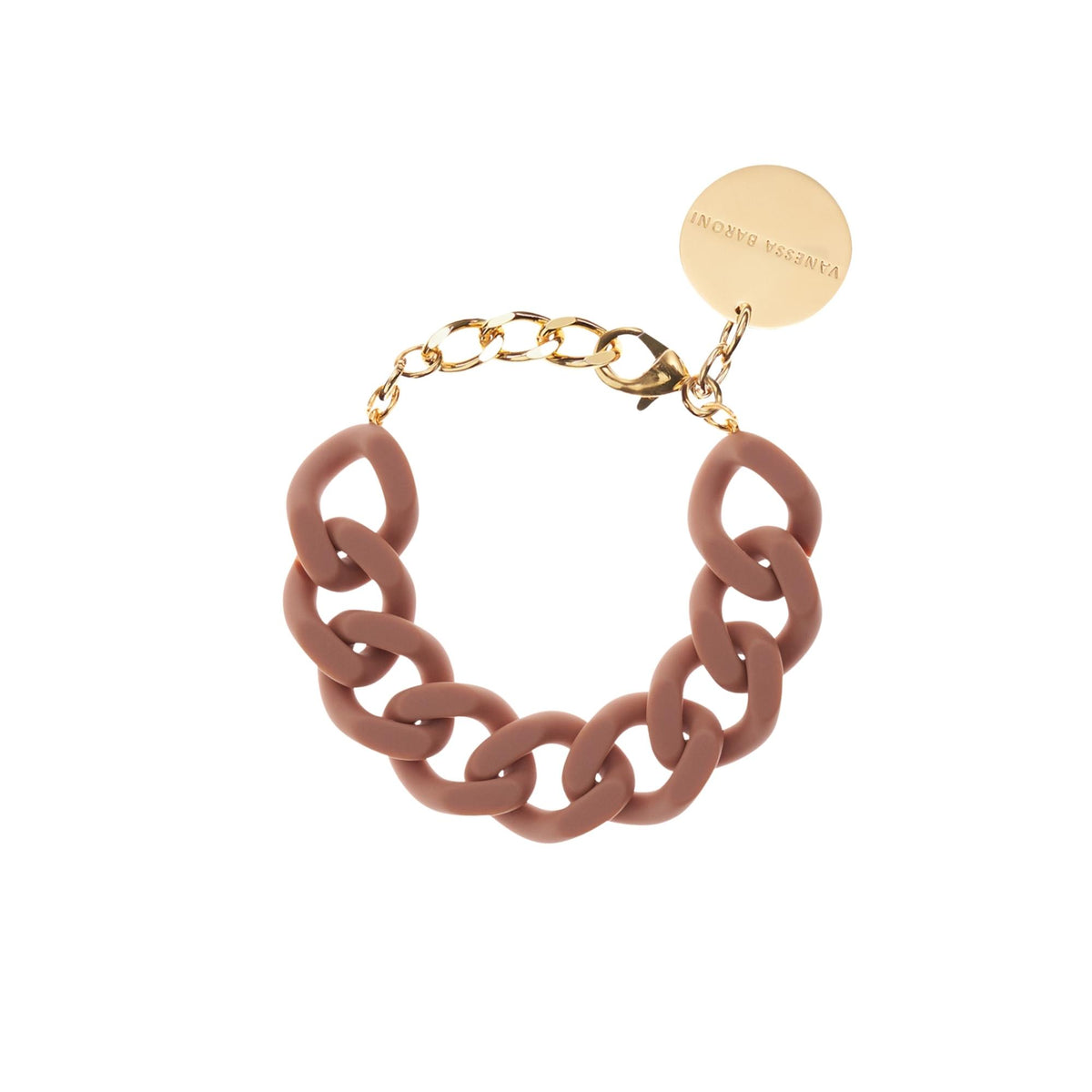 Flat Chain Bracelet Matt Caramel