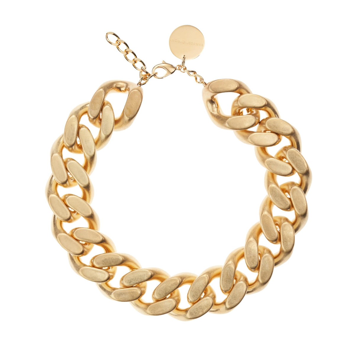 BIG Flat Chain Necklace Gold Vintage