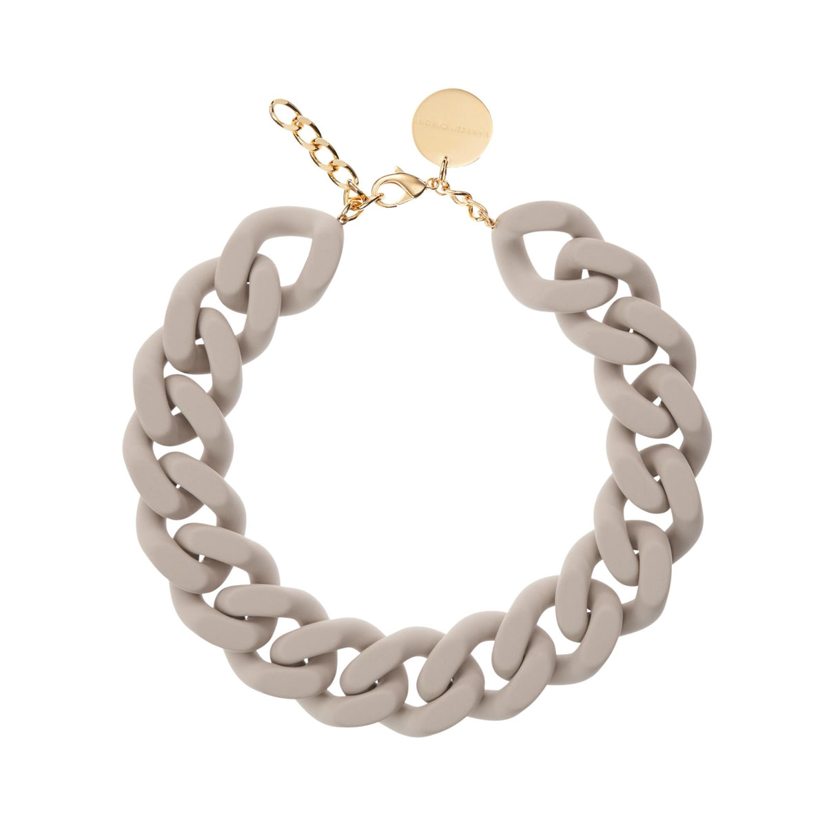 BIG Flat Chain Necklace Matt Grey