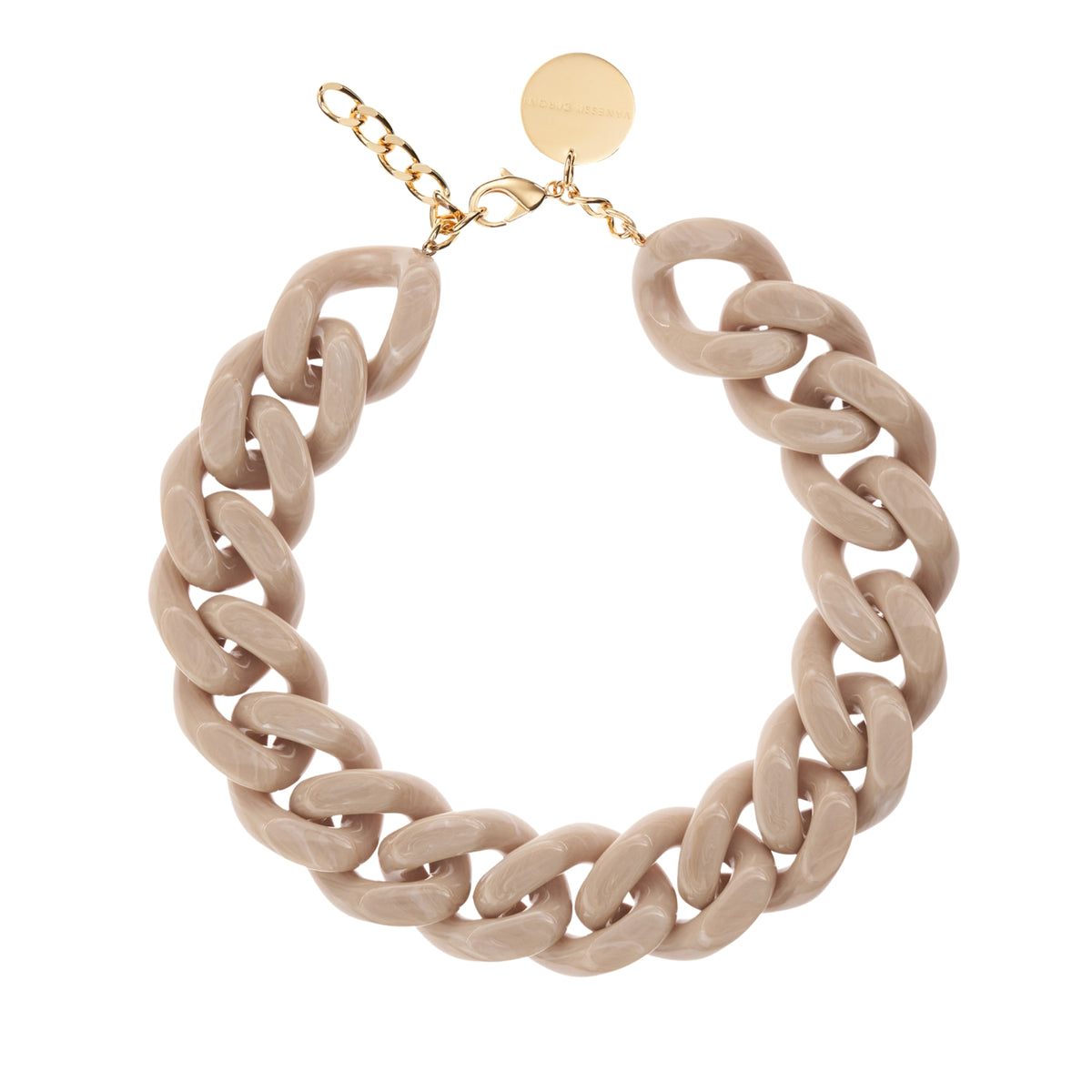 BIG Flat Chain Necklace Sand Marble