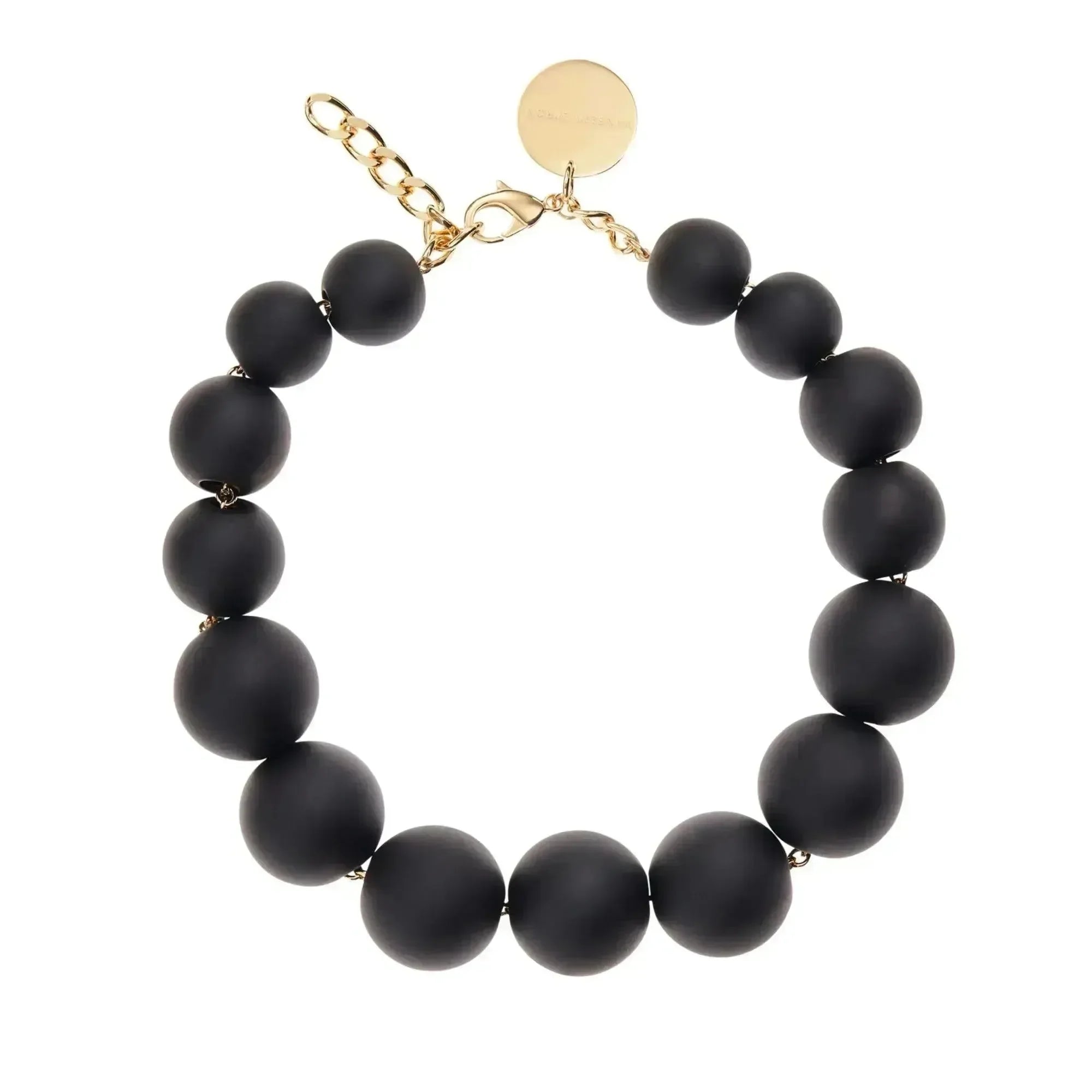 Beads Necklace Matt Grey