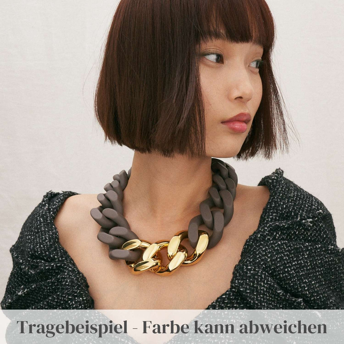 GREAT Necklace With Gold - Grey Marble