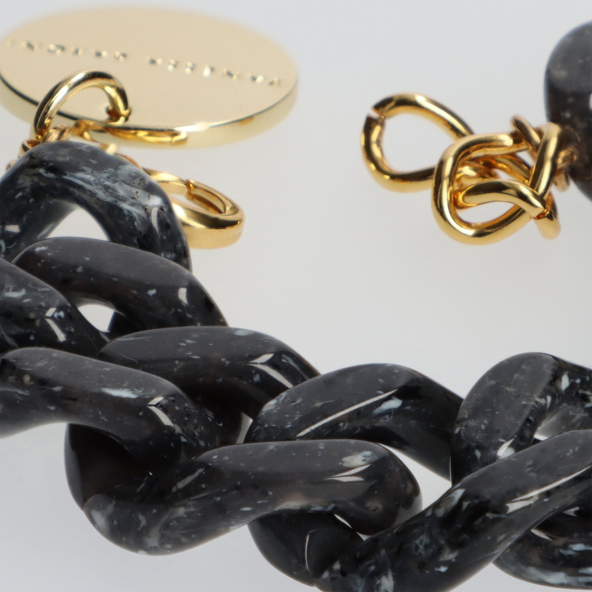 Flat Chain Bracelet Black Marble | Vanessa Baroni.