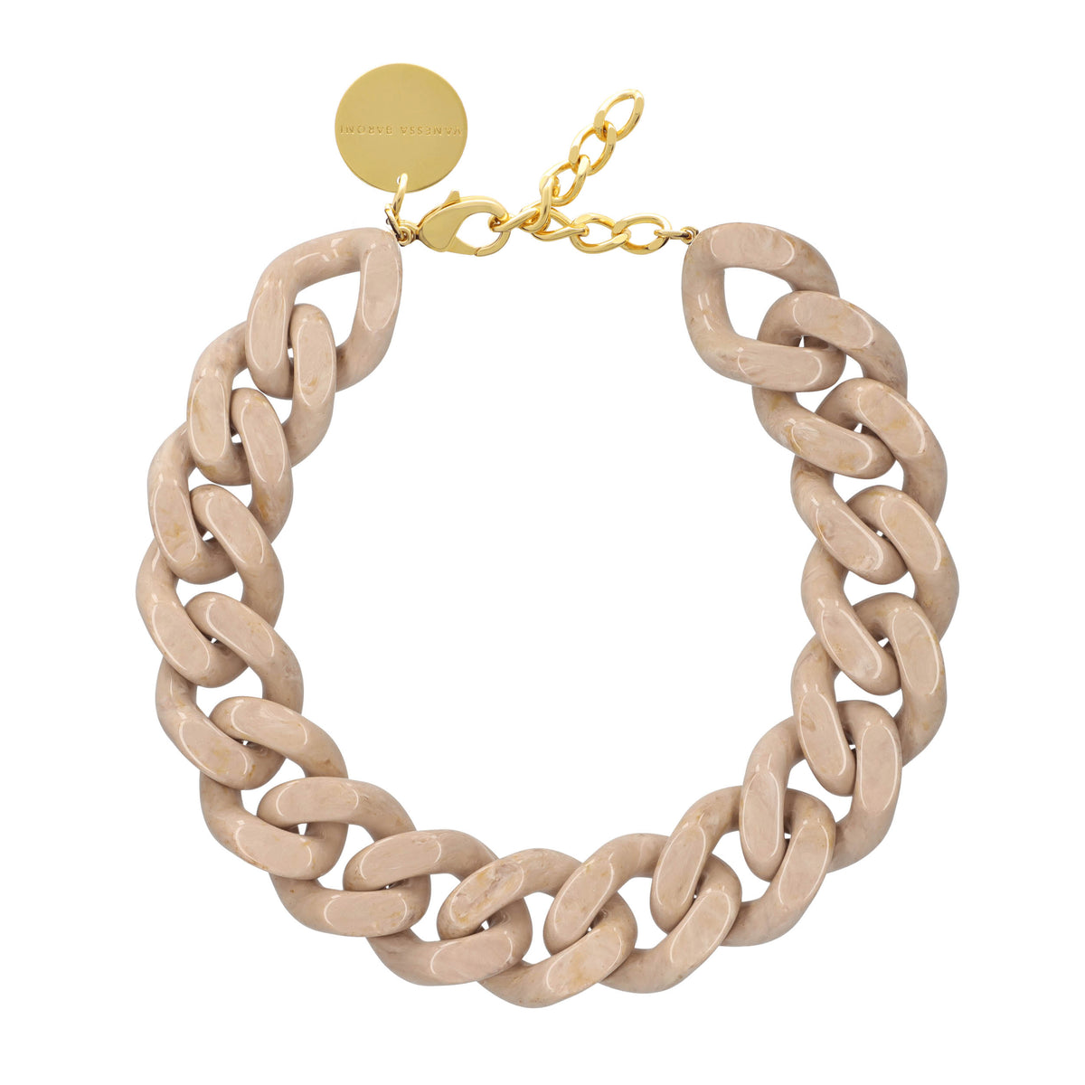 BIG Flat Chain Necklace travertine