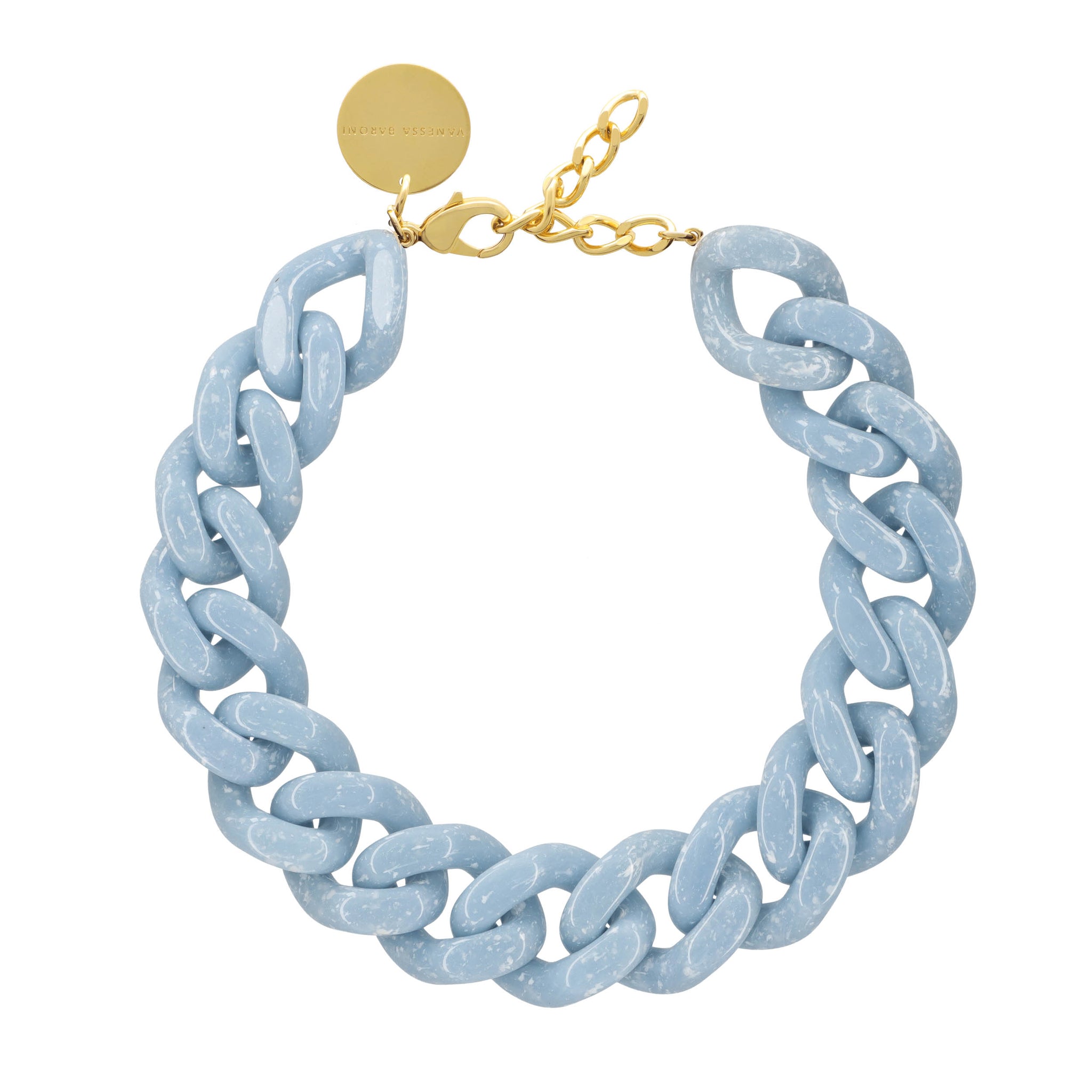 BIG Flat Chain Necklace blue multicolor I Acryl Jewellery I Onlineshop -  Vanessa Baroni