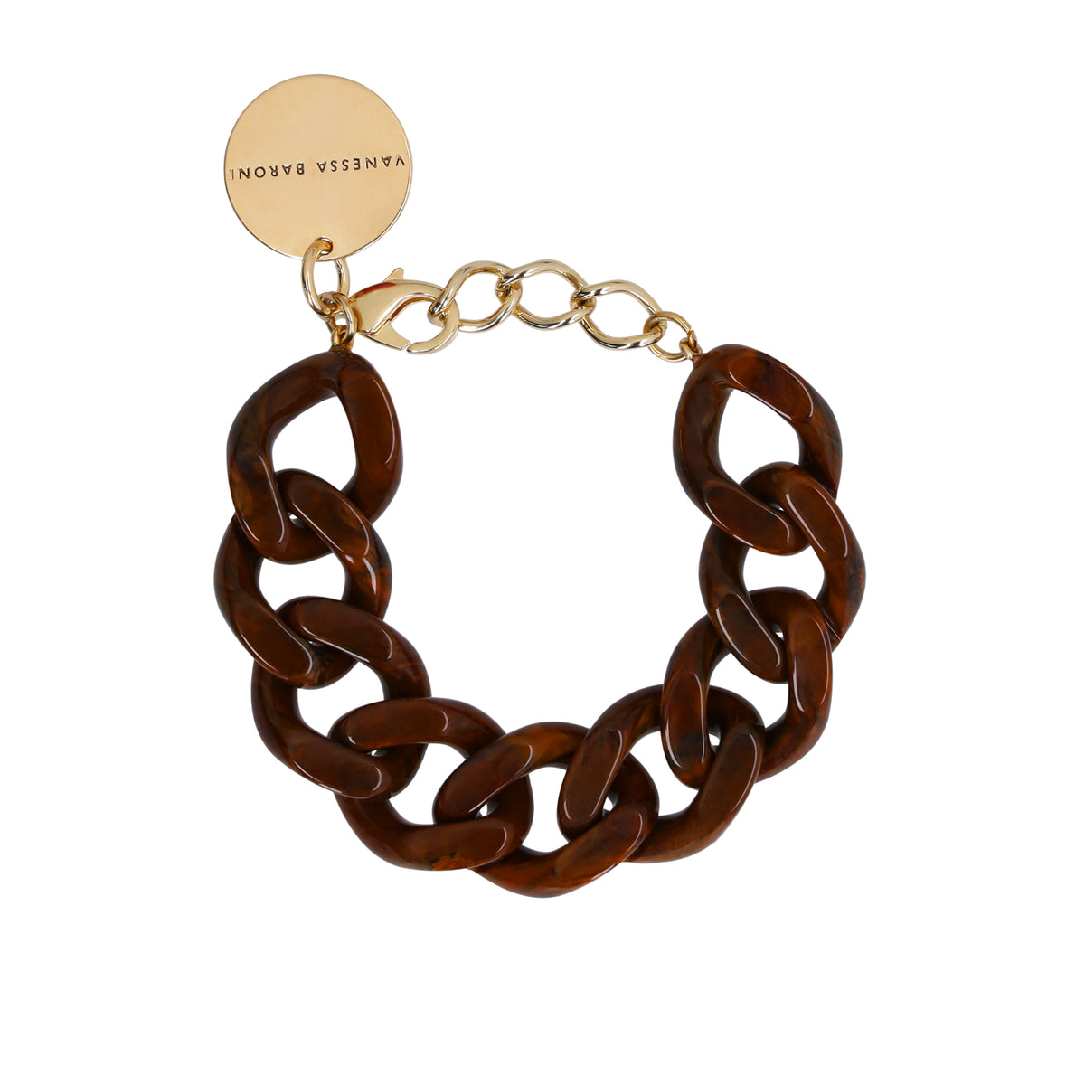 Flat Chain Bracelet wood brown