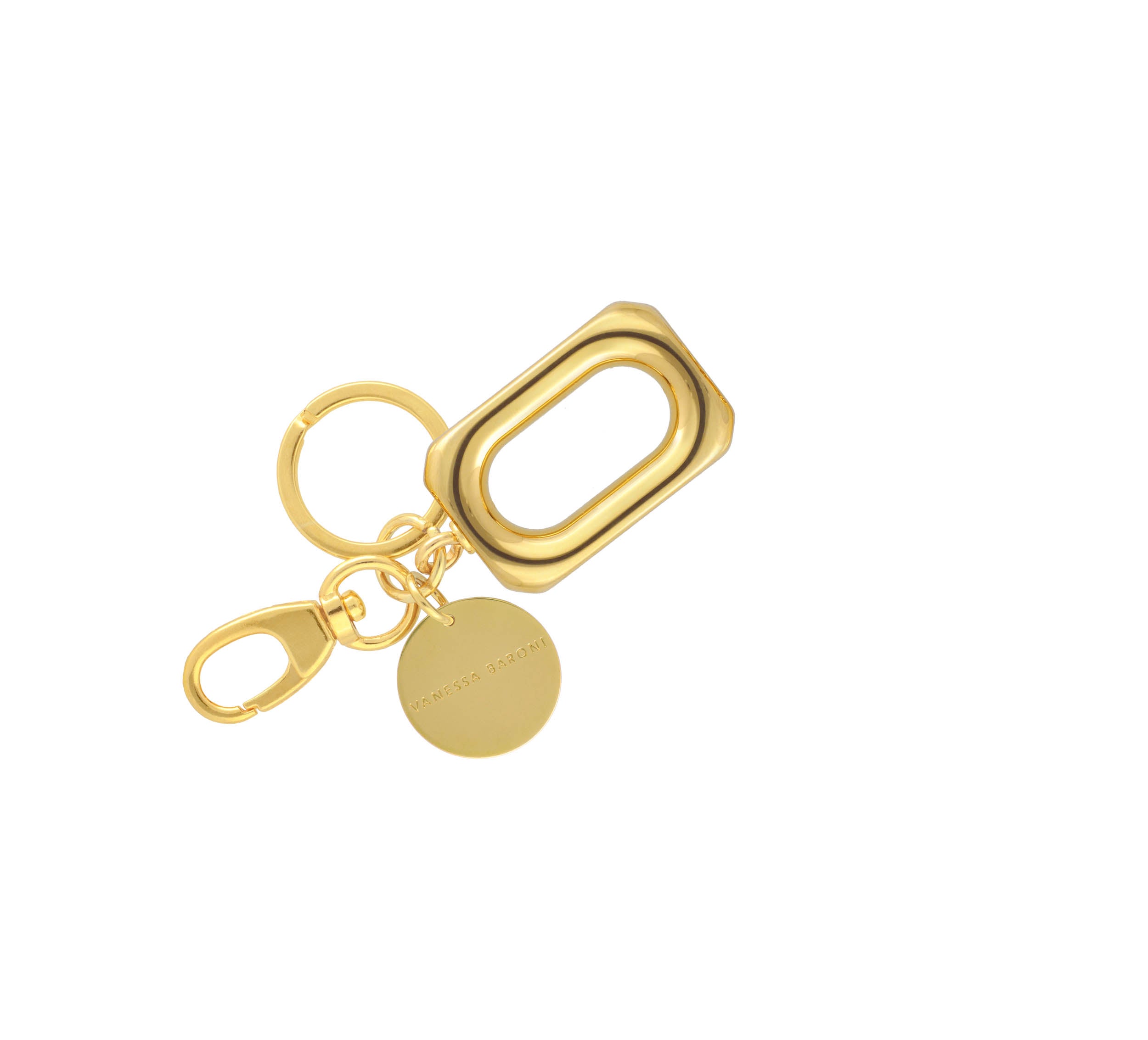 One Square Key Ring Gold - Vanessa Baroni