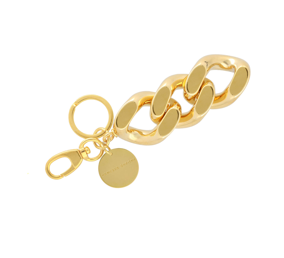 Flat Chain Key Ring gold