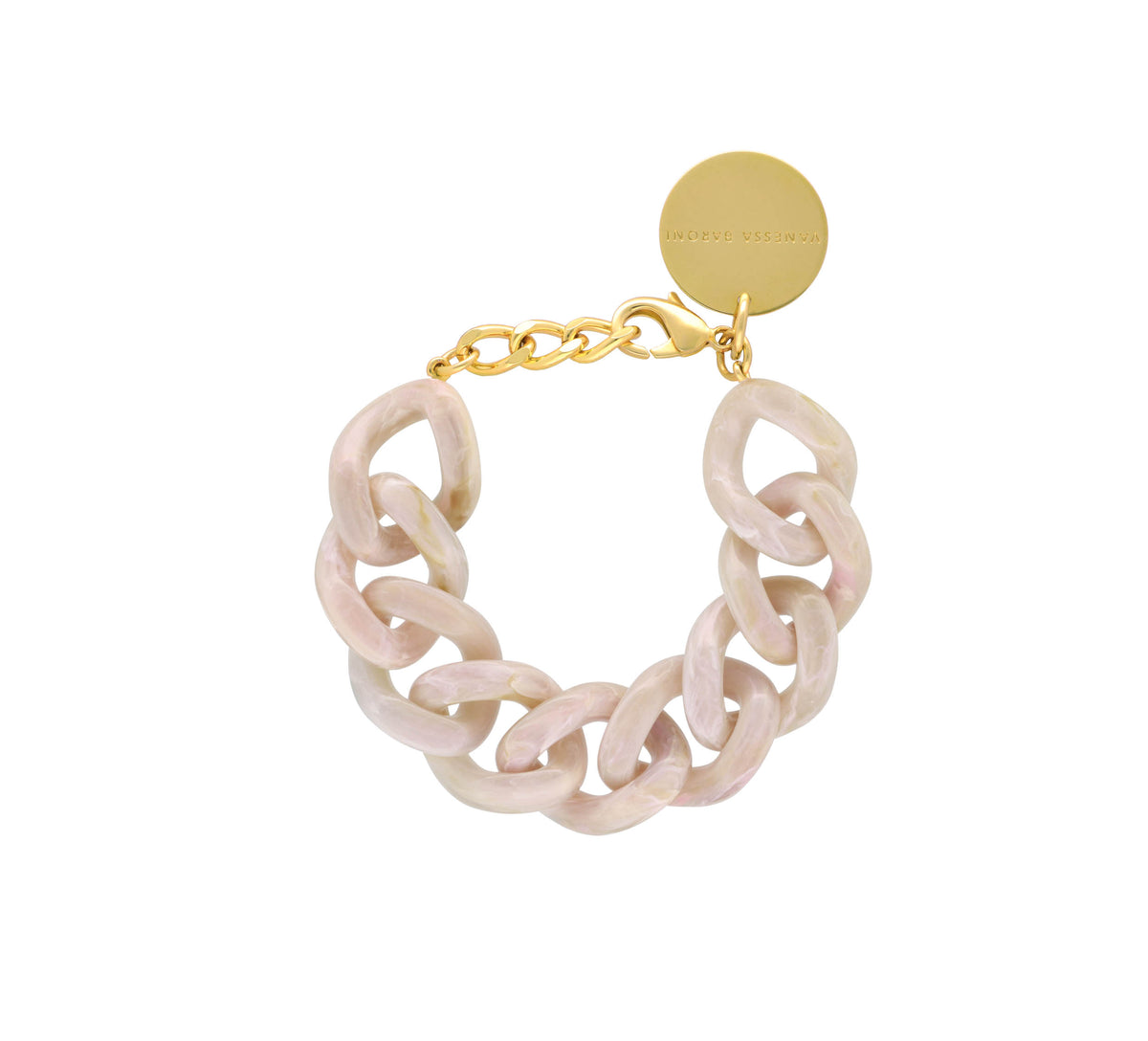 Flat Chain Bracelet grey rosé marble