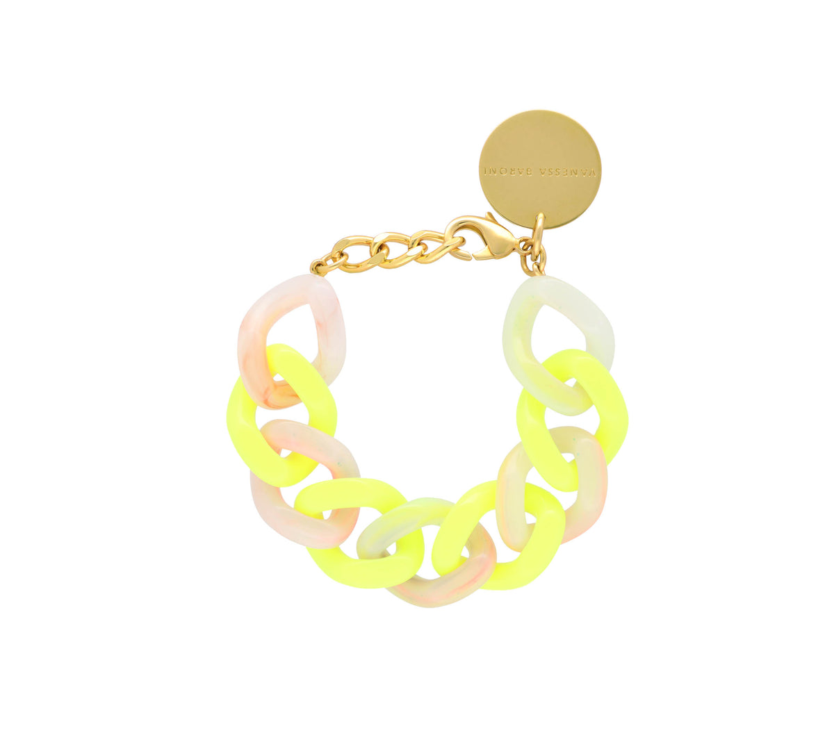 Flat Chain Bracelet yellow - neon rainbow