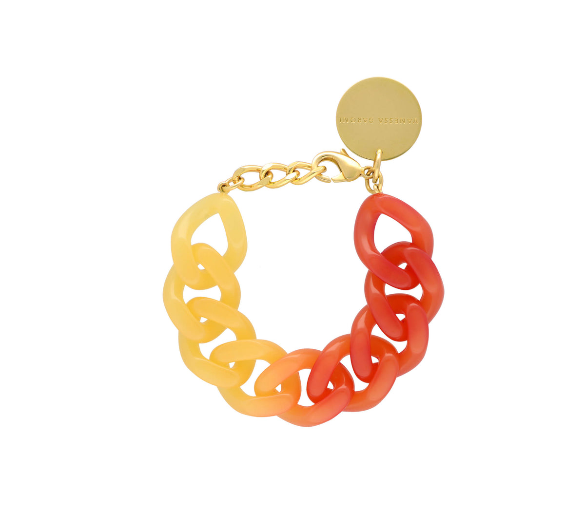 Flat Chain Bracelet orange tie dye