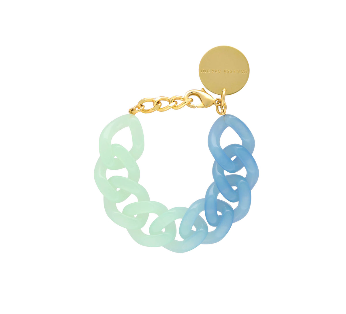 Flat Chain Bracelet blue tie dye