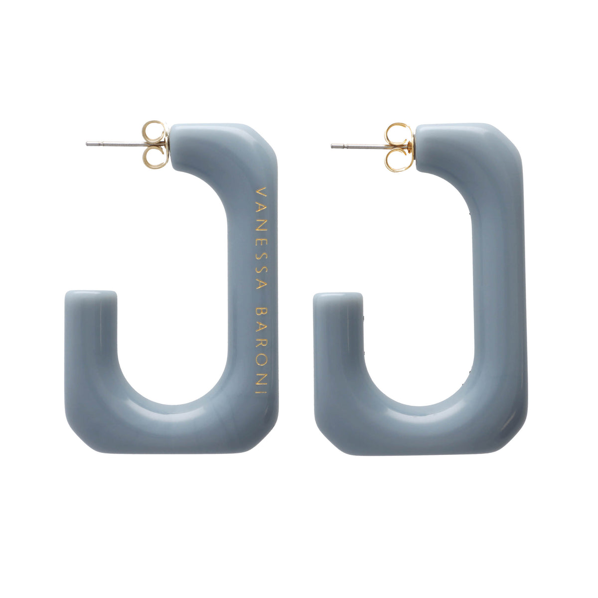 SQUARED Single Earring Large pigeon blue