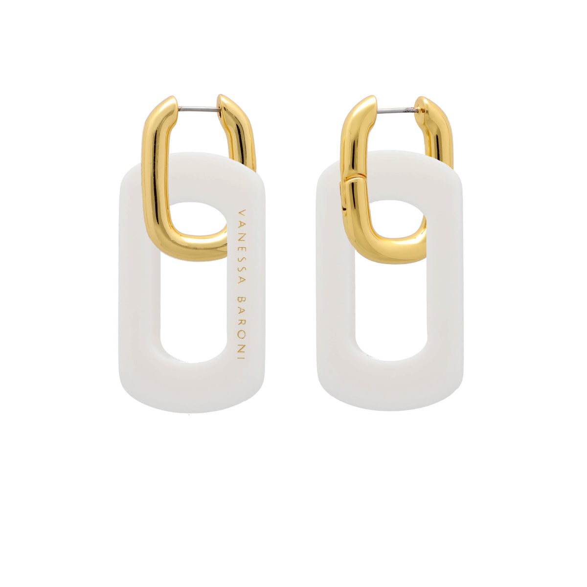 Edge with gold Earring Off White