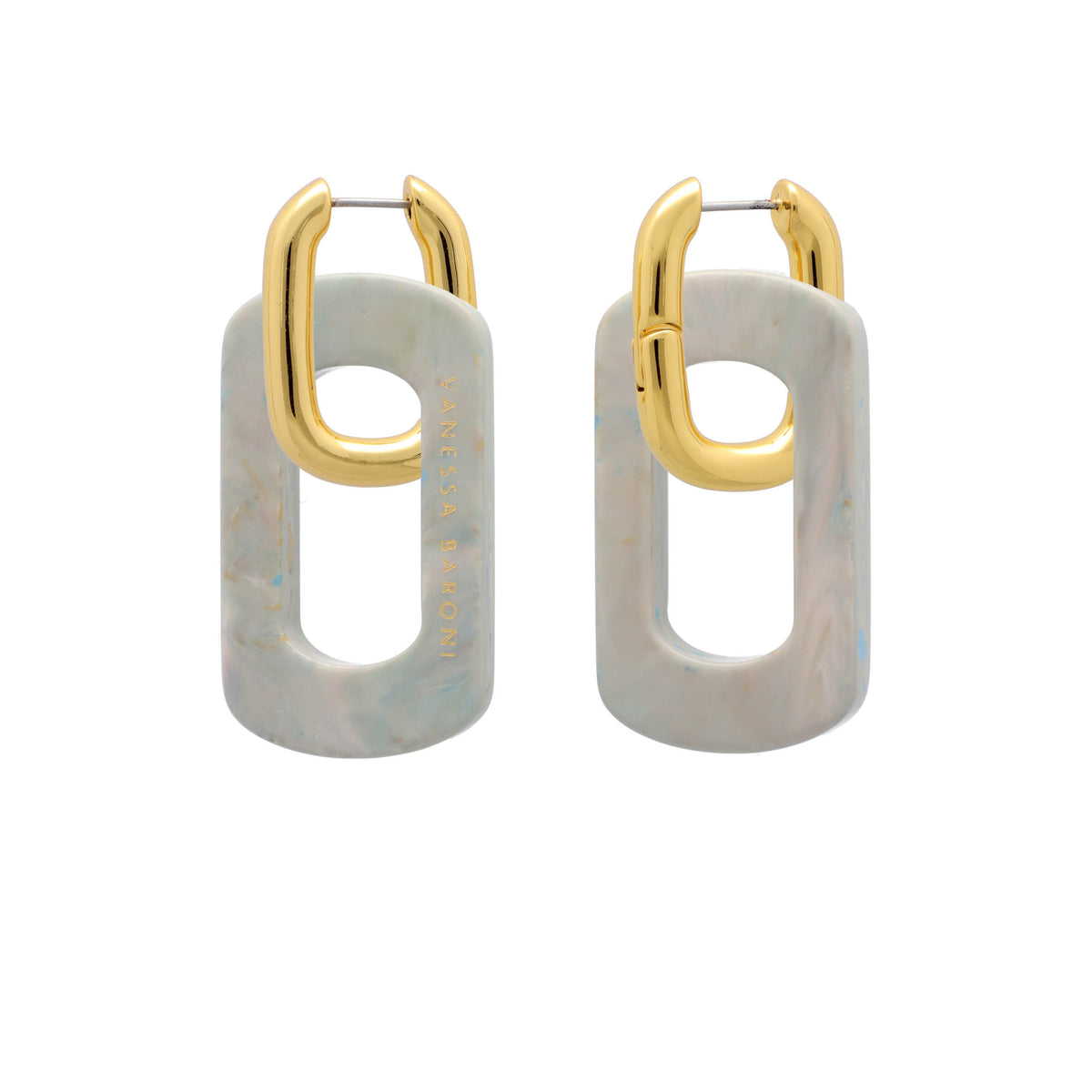 Edge with gold Earring Psychedelic Grey