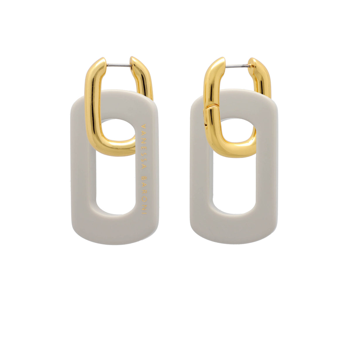 Edge with gold Earring Grey