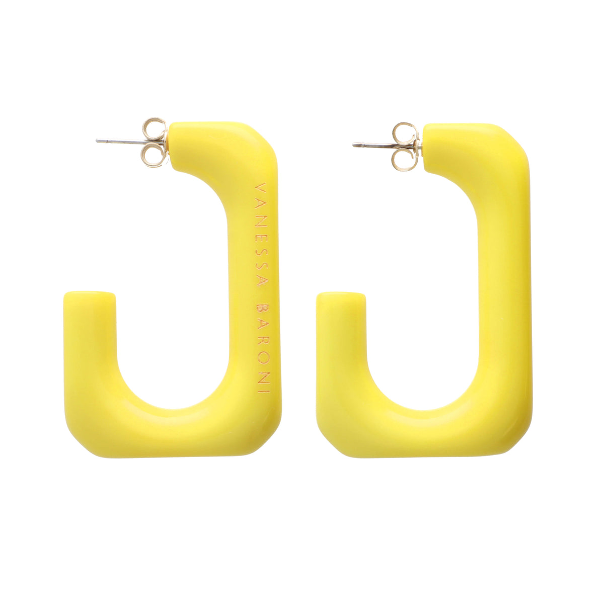 SQUARED Single Earring Large yellow