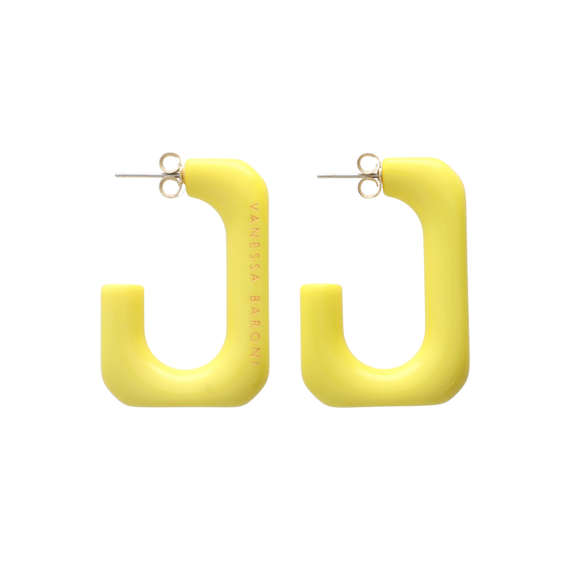 SQUARED Single Earring Small yellow