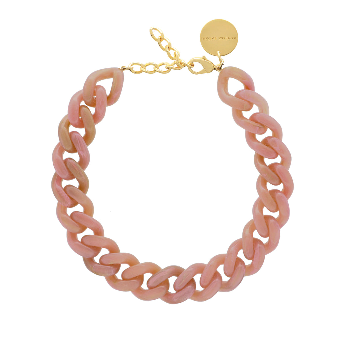 Flat Chain Necklace Rosé Marble
