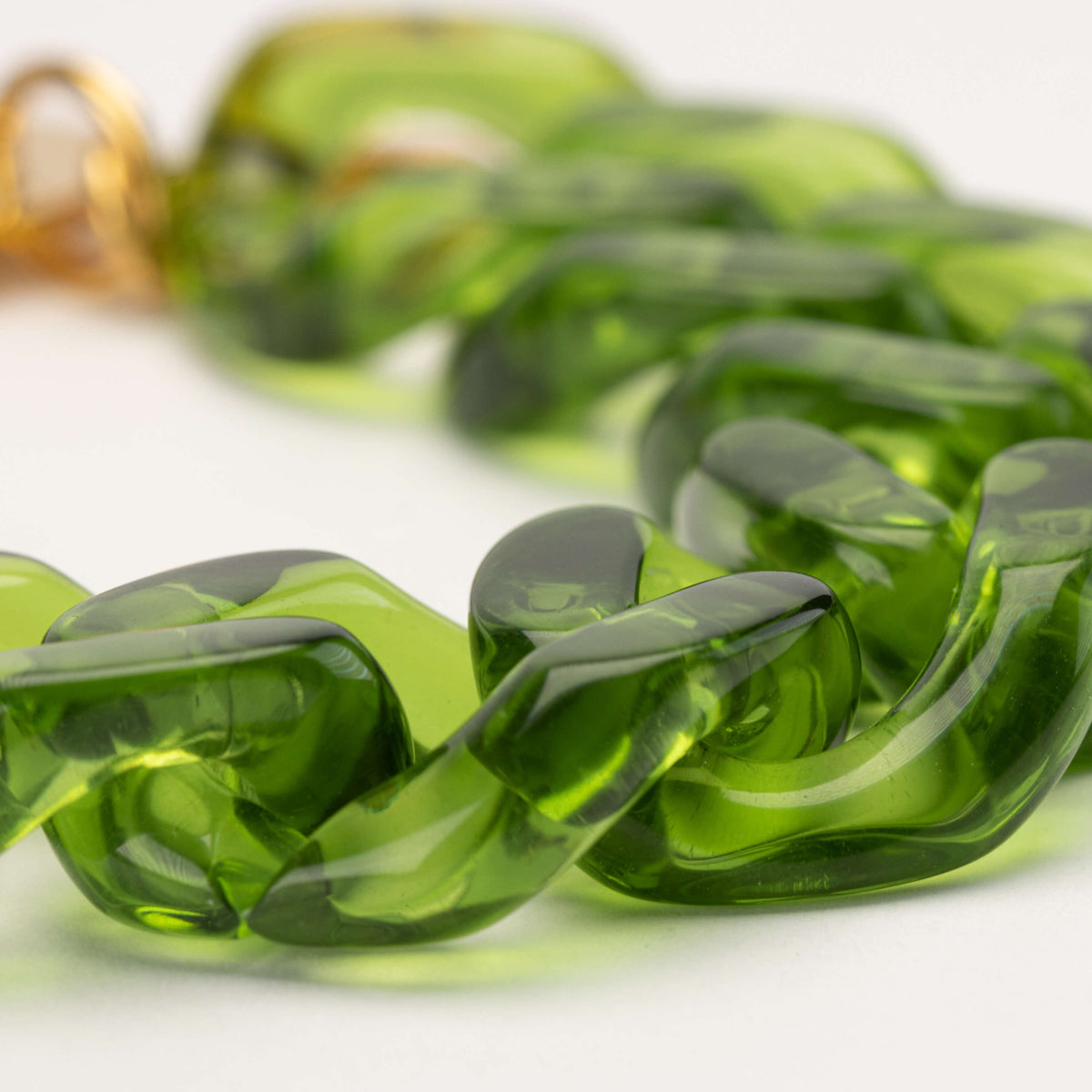 Flat Chain Bracelet Clear Green
