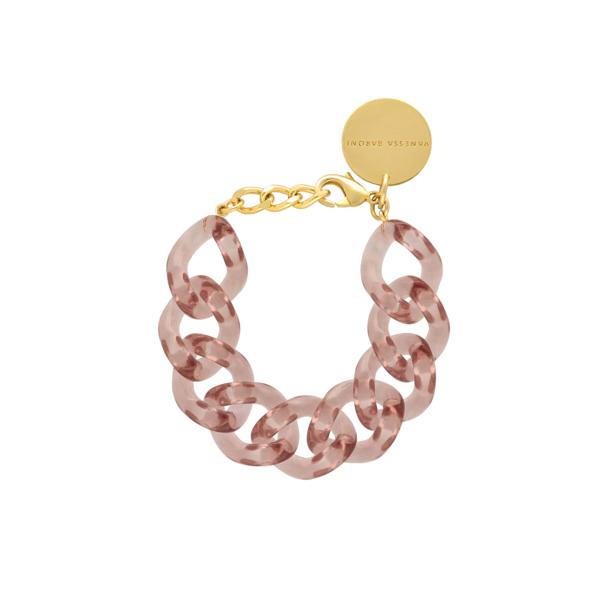 Flat Chain Bracelet Clear Taupe
