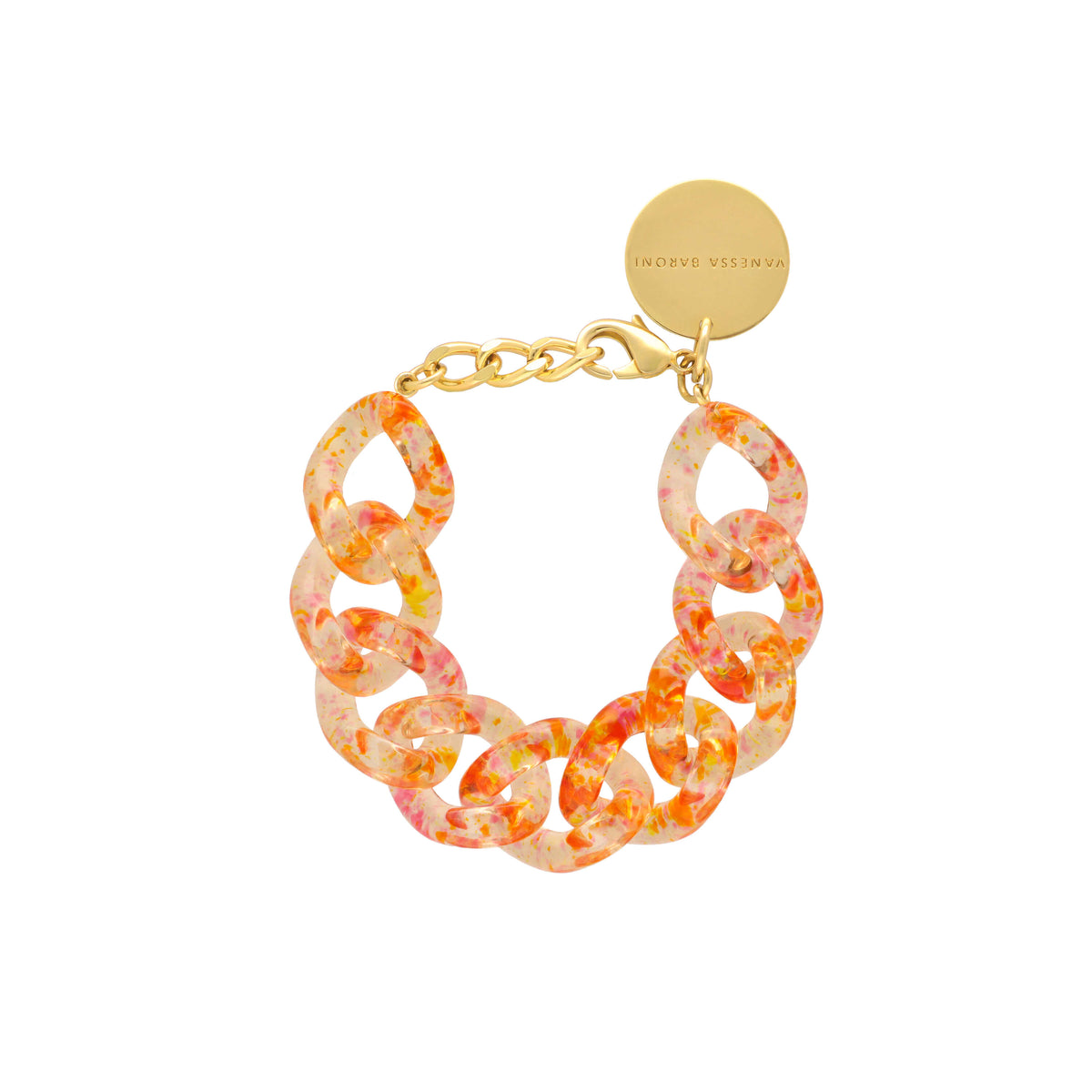 Flat Chain Bracelet Confetti Orange