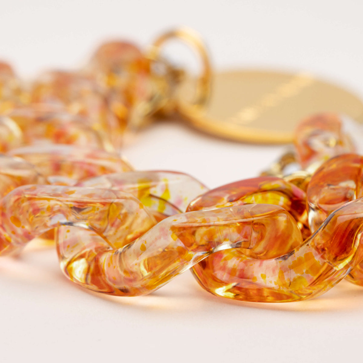 Flat Chain Bracelet Confetti Orange