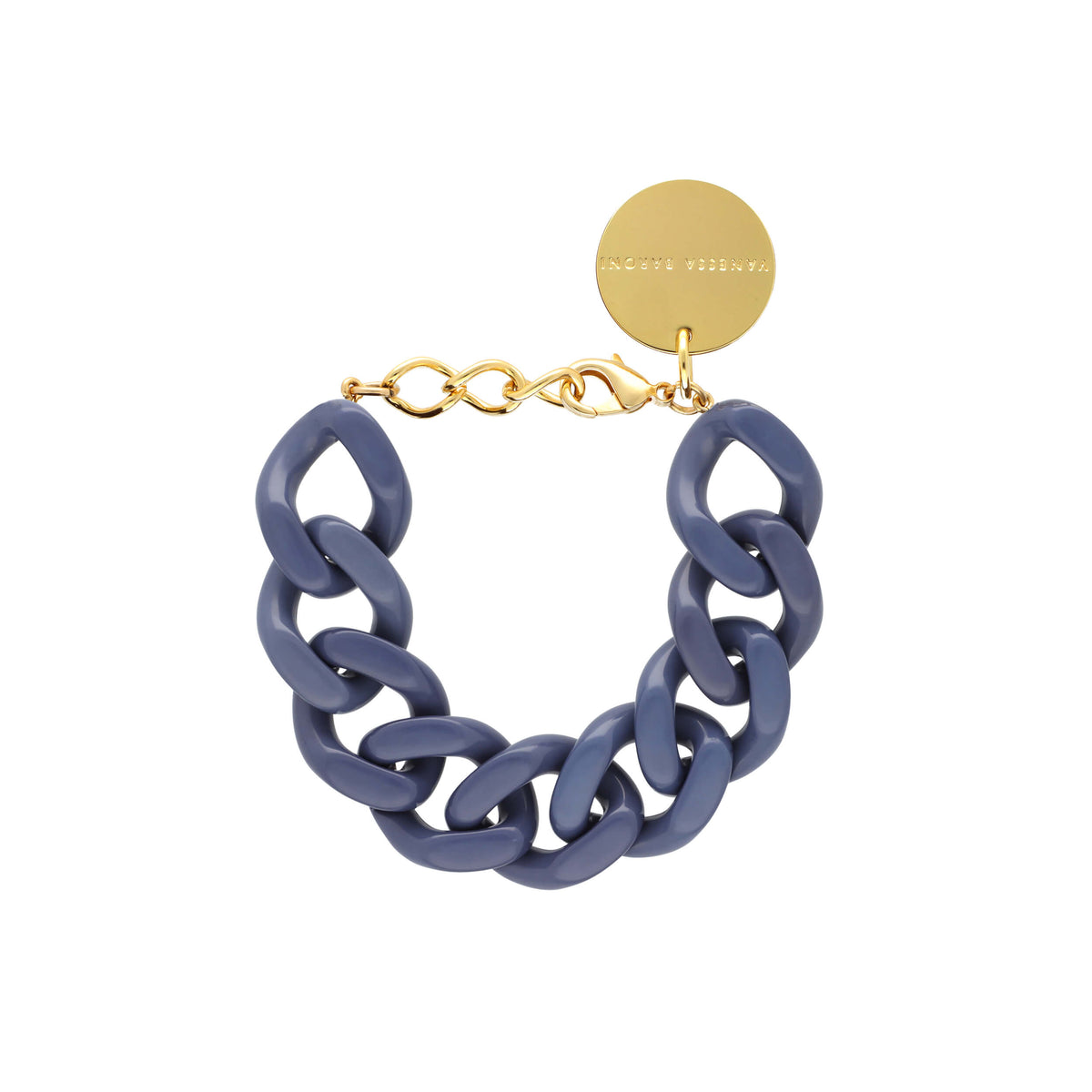 Flat Chain Bracelet grey-blue