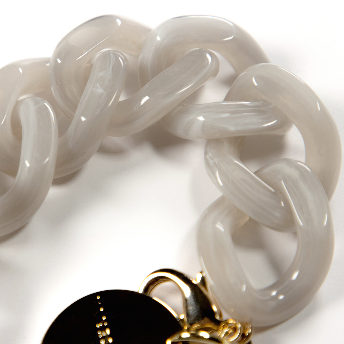 Flat Chain Bracelet milky grey marble