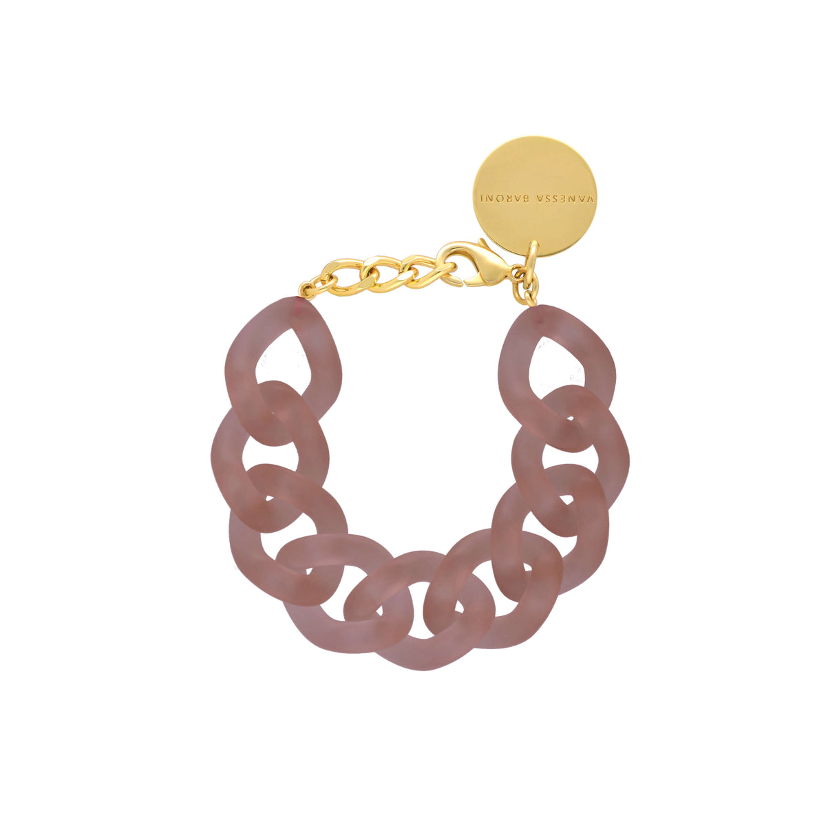 Flat Chain Bracelet Iced Taupe