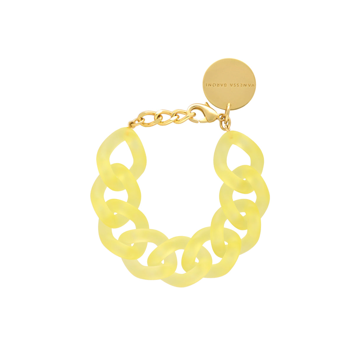 Flat Chain Bracelet Iced Yellow