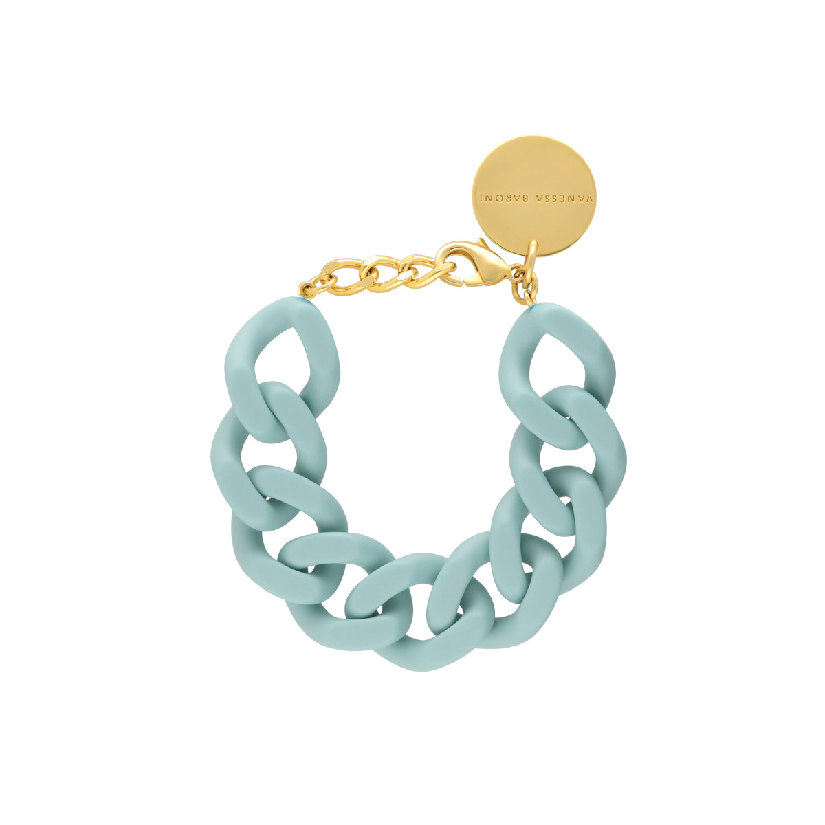 Flat Chain Bracelet Matt Baby Blue