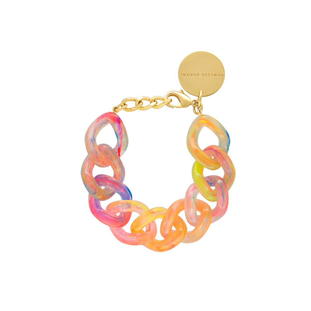 Flat Chain Bracelet New Neon Rainbow