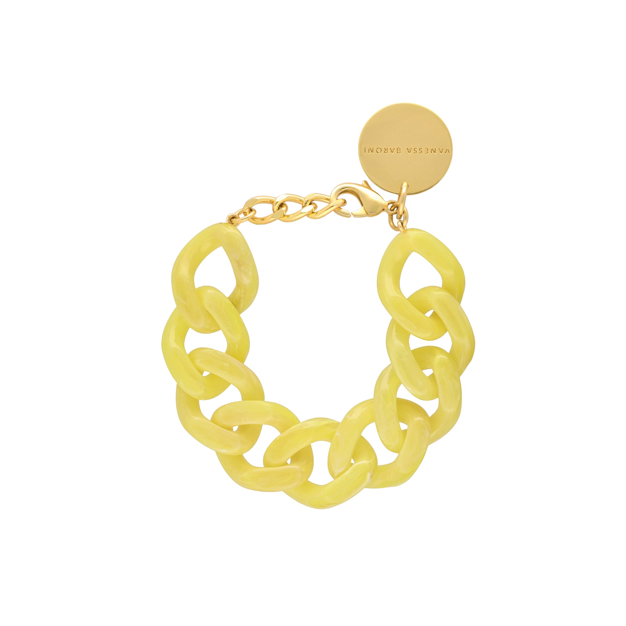 Flat Chain Bracelet Yellow Marble - Vanessa Baroni