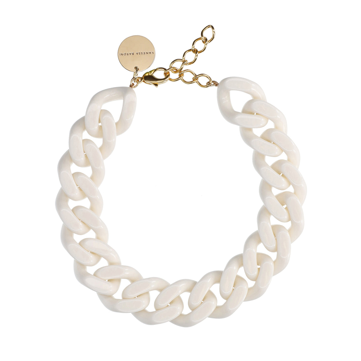 BIG Flat Chain Necklace Off-White