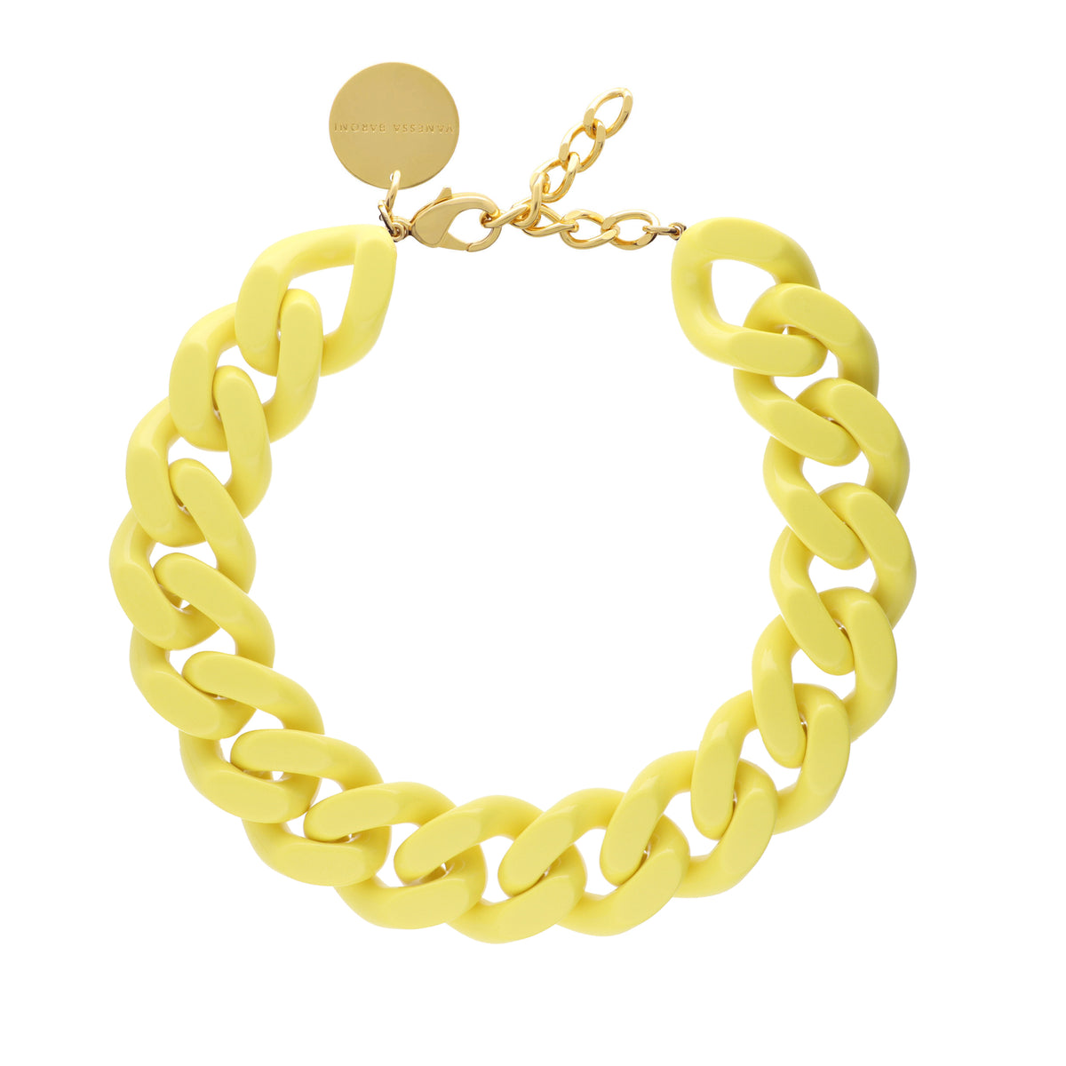 BIG Flat Chain Necklace Yellow