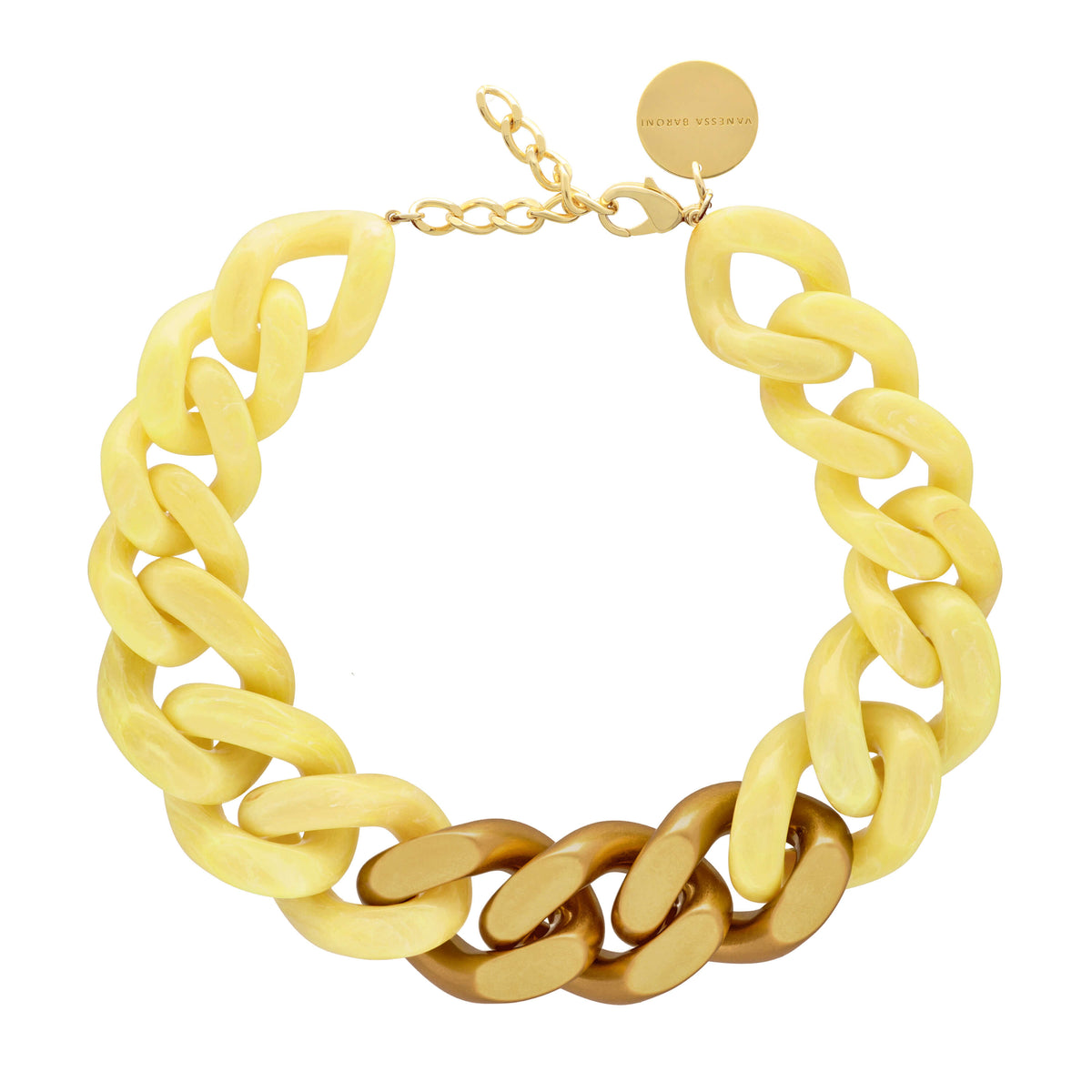 GREAT Necklace With Gold - Yellow Marble