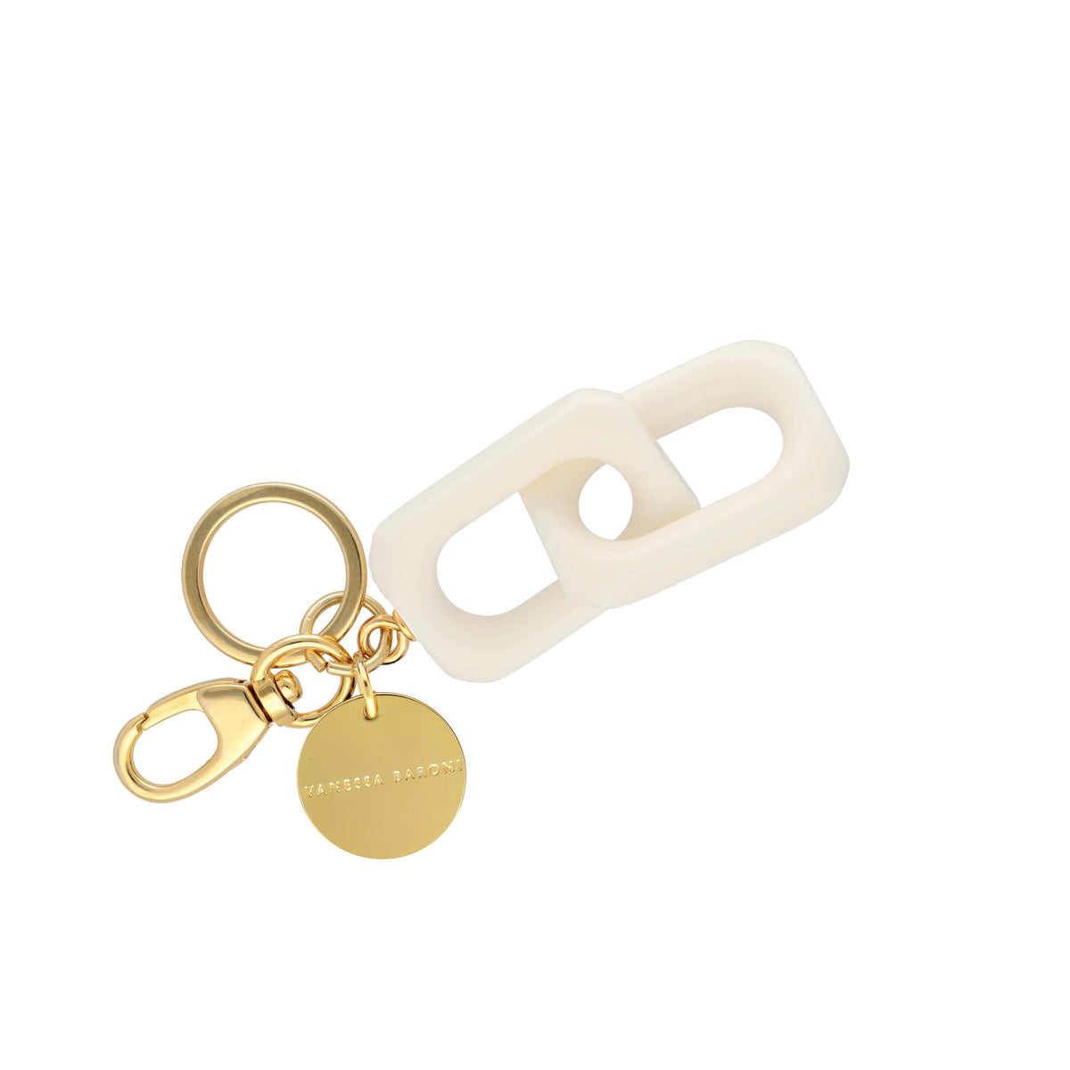 Squared Key Ring off-white
