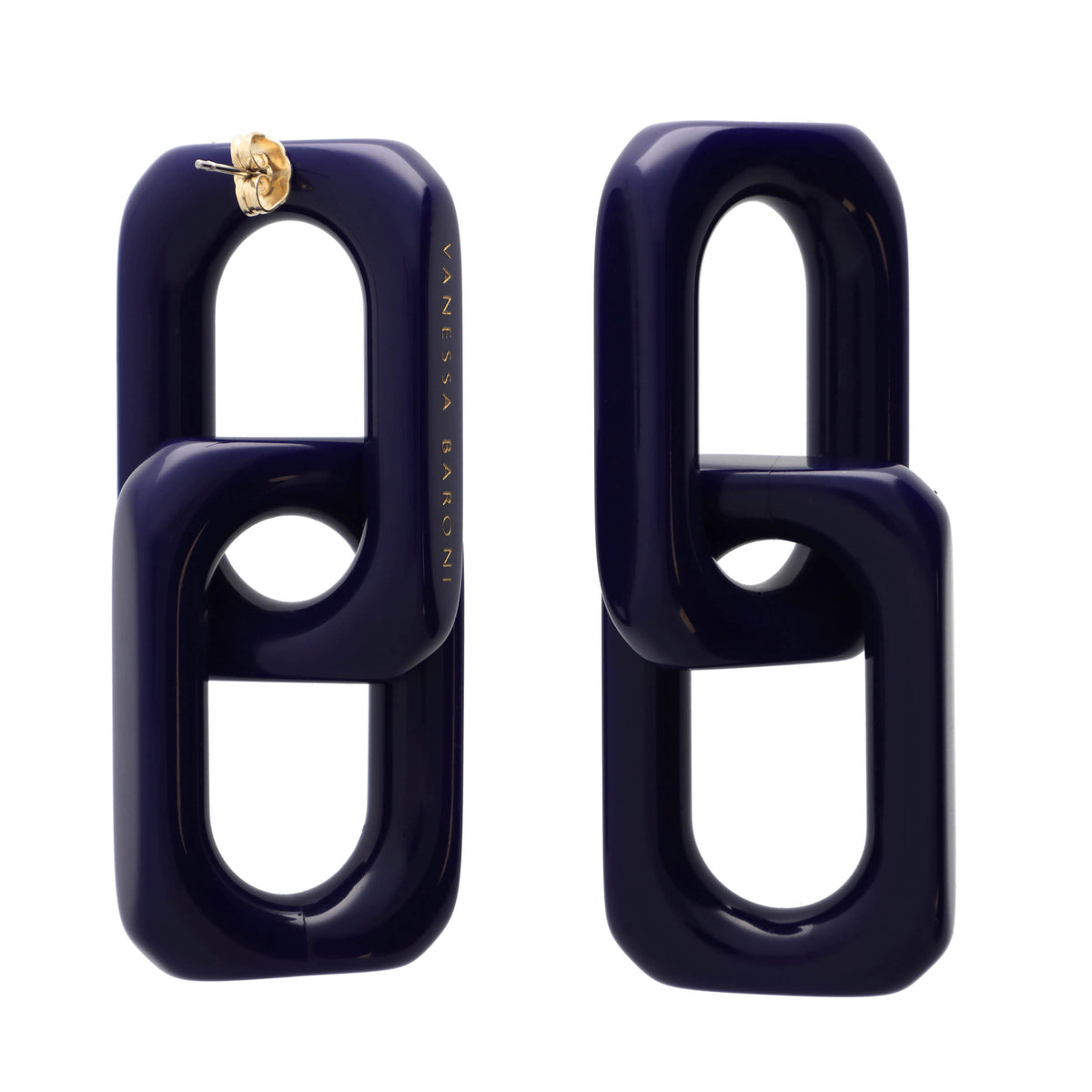 SQUARED Double Earring Large navy