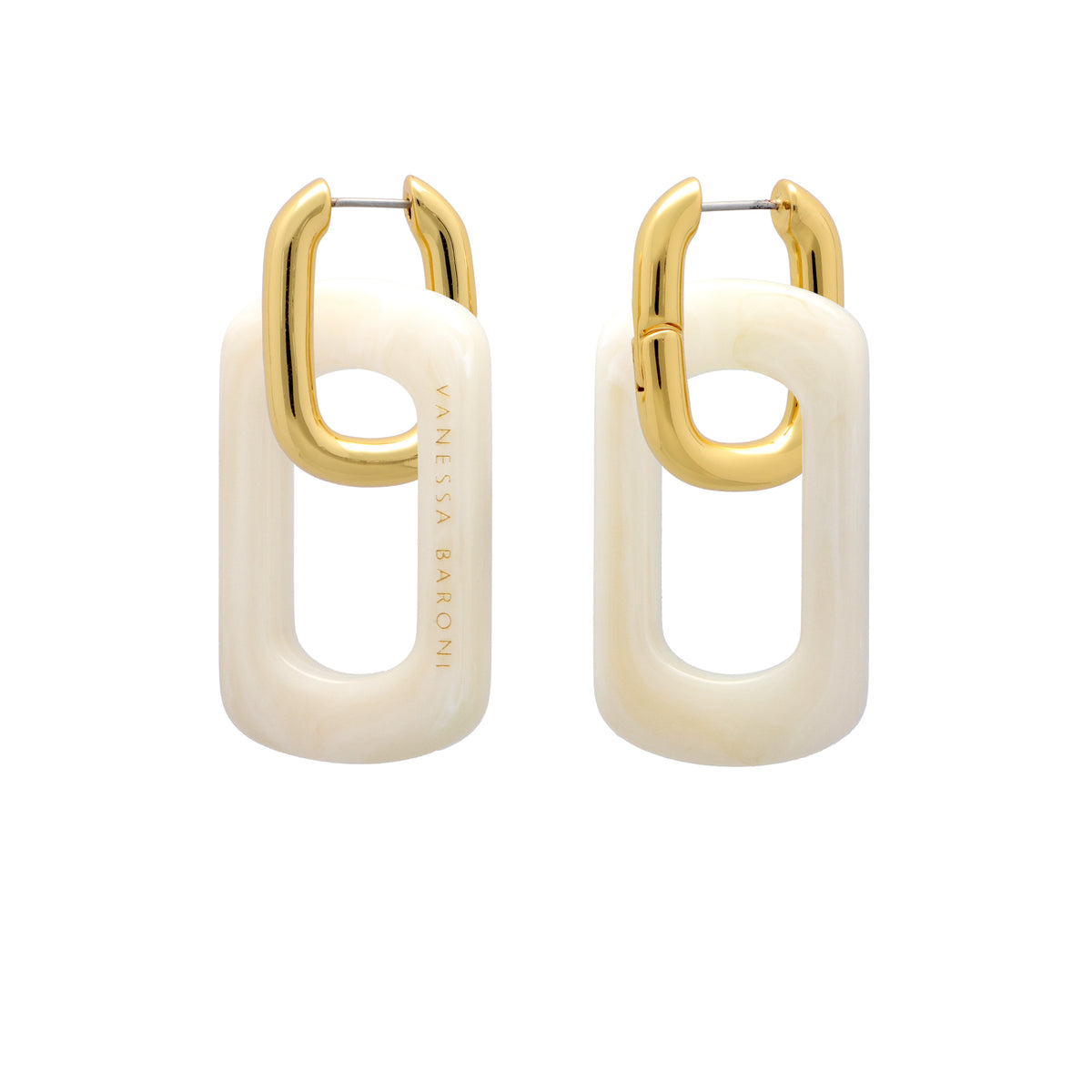 Edge with Gold Earring Pearl Marble