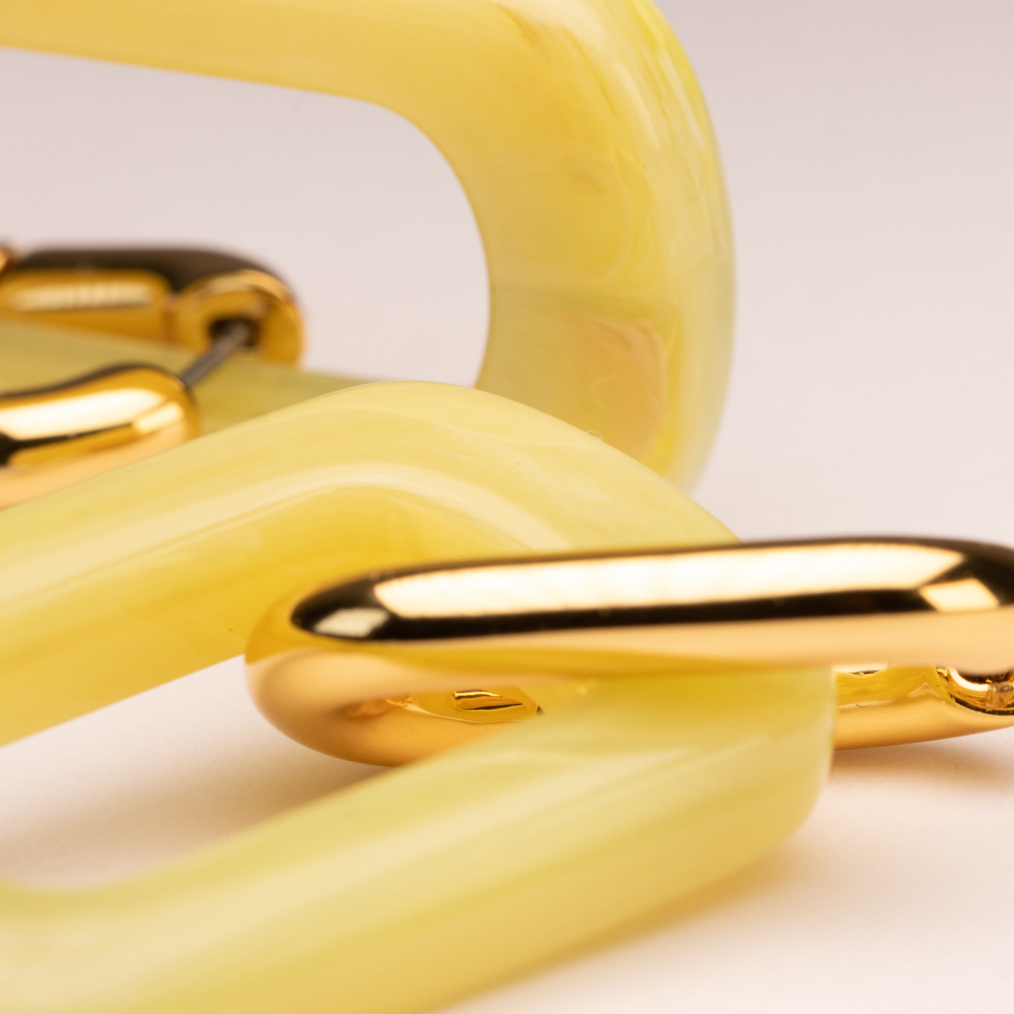 Edge with Gold Earring Yellow Marble - Vanessa Baroni
