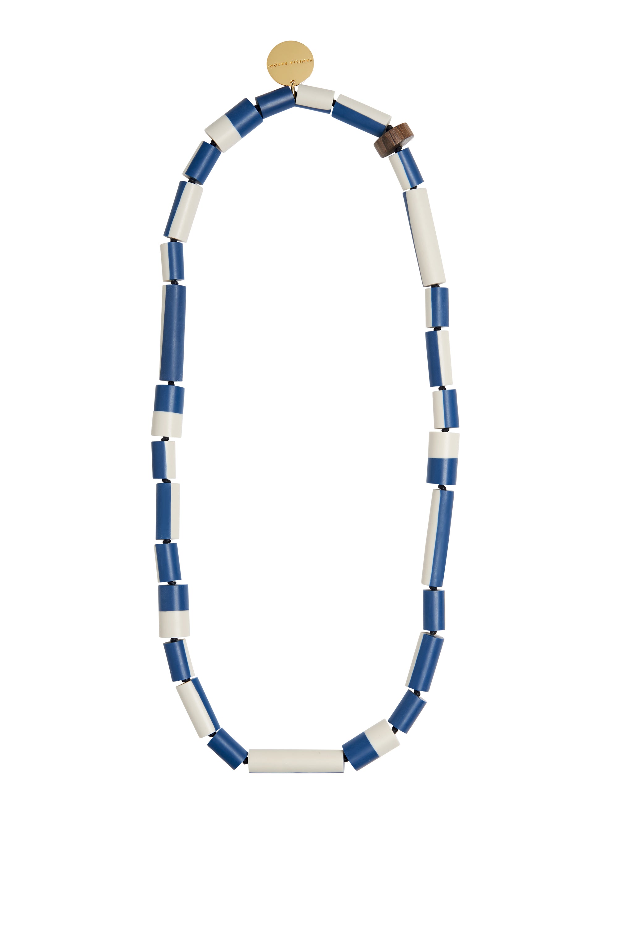 Round Tube Necklace Long blue | Vanessa Baroni.