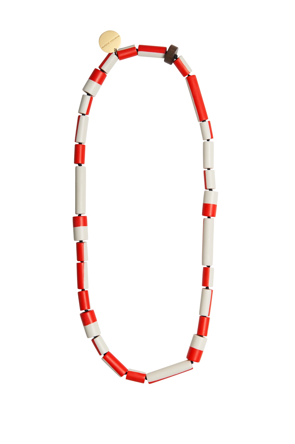 Round Tube Necklace Long red