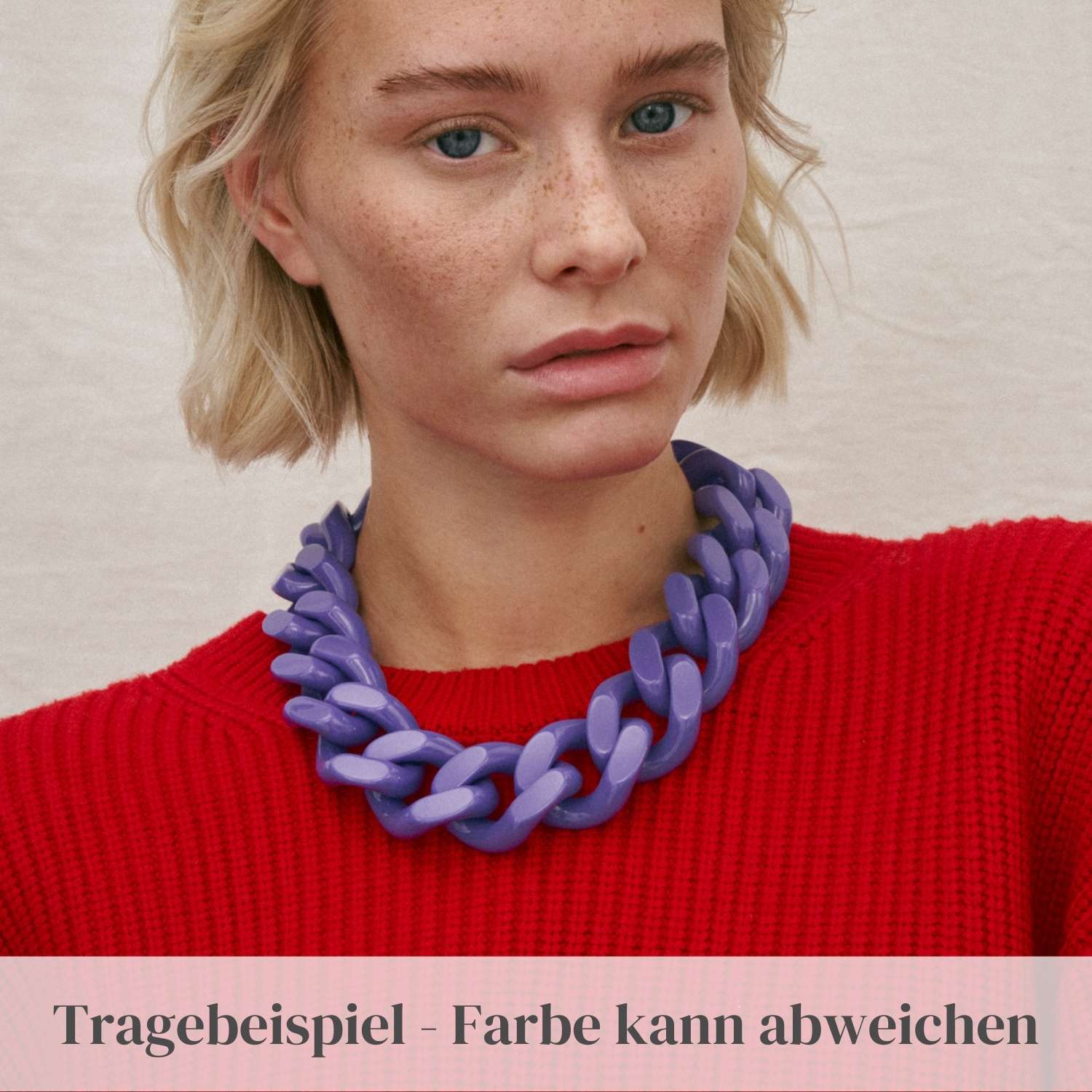 BIG Flat Chain Necklace blue multicolor I Acryl Jewellery I Onlineshop -  Vanessa Baroni