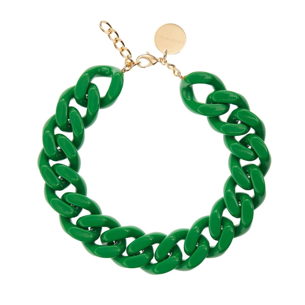 BIG Flat Chain Necklace Green
