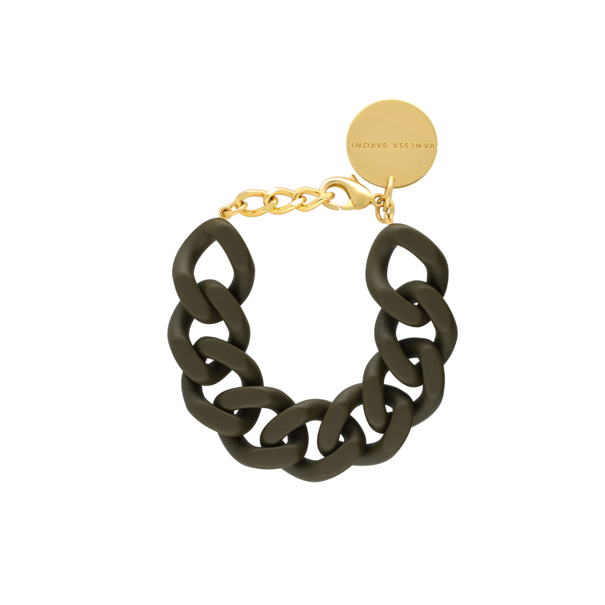 Flat Chain Bracelet Matt Dark Olive