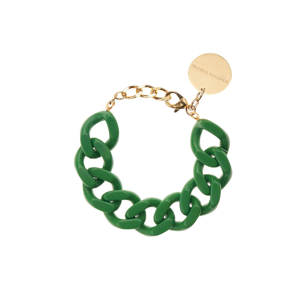 Flat Chain Bracelet Green
